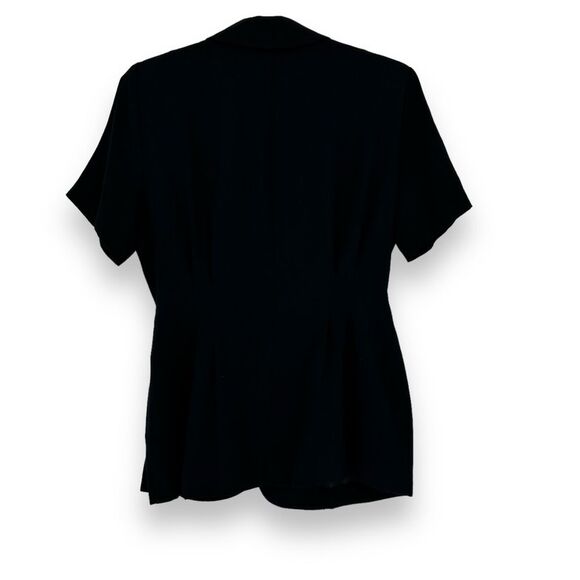 Vintage 90s Short Sleeve Hourglass Blazer Jacket Gold Jewelry Fran Fine Style S - Picture 6 of 7